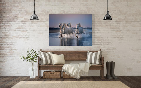 White Angeles of the Camargue Hallway wall hanging