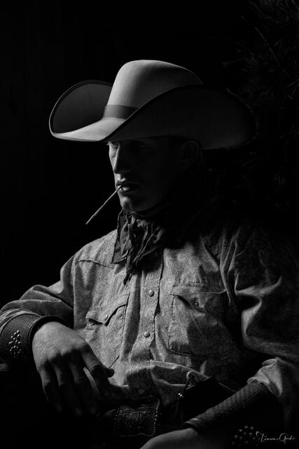 The Cowboy — Low Light Portrait, American West print