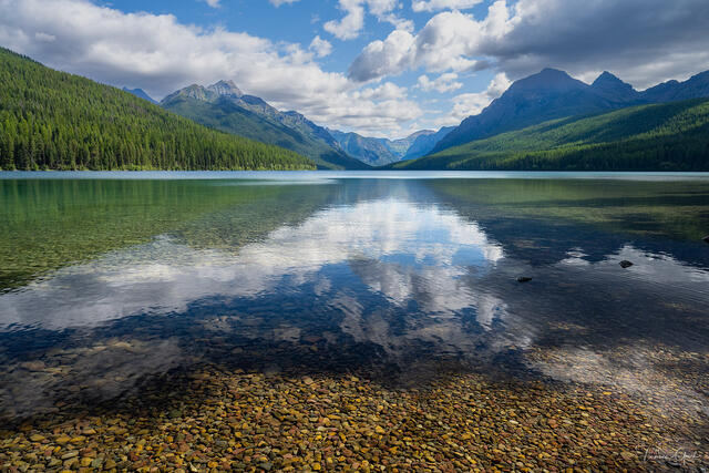 Bowman Lake Reflections — Glacier National Park, Montana print
