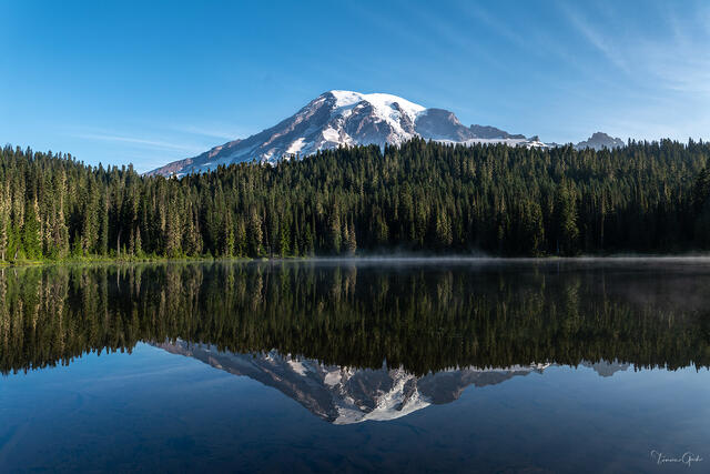 Morning Mirror — Mount Rainier at Reflection Lakes, Washington print