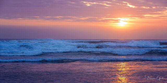 Ocean Waves at Sunset print