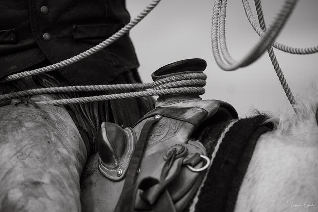 Dally — Rope on the Horn, Working Saddle, Montana print