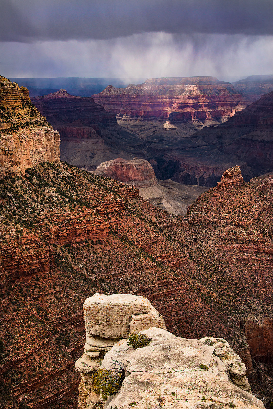 A Limited Edition, Fine Art photography print of the Grand Canyon during a storm.  Available as a Fine Art paper print, FloatPlaq...