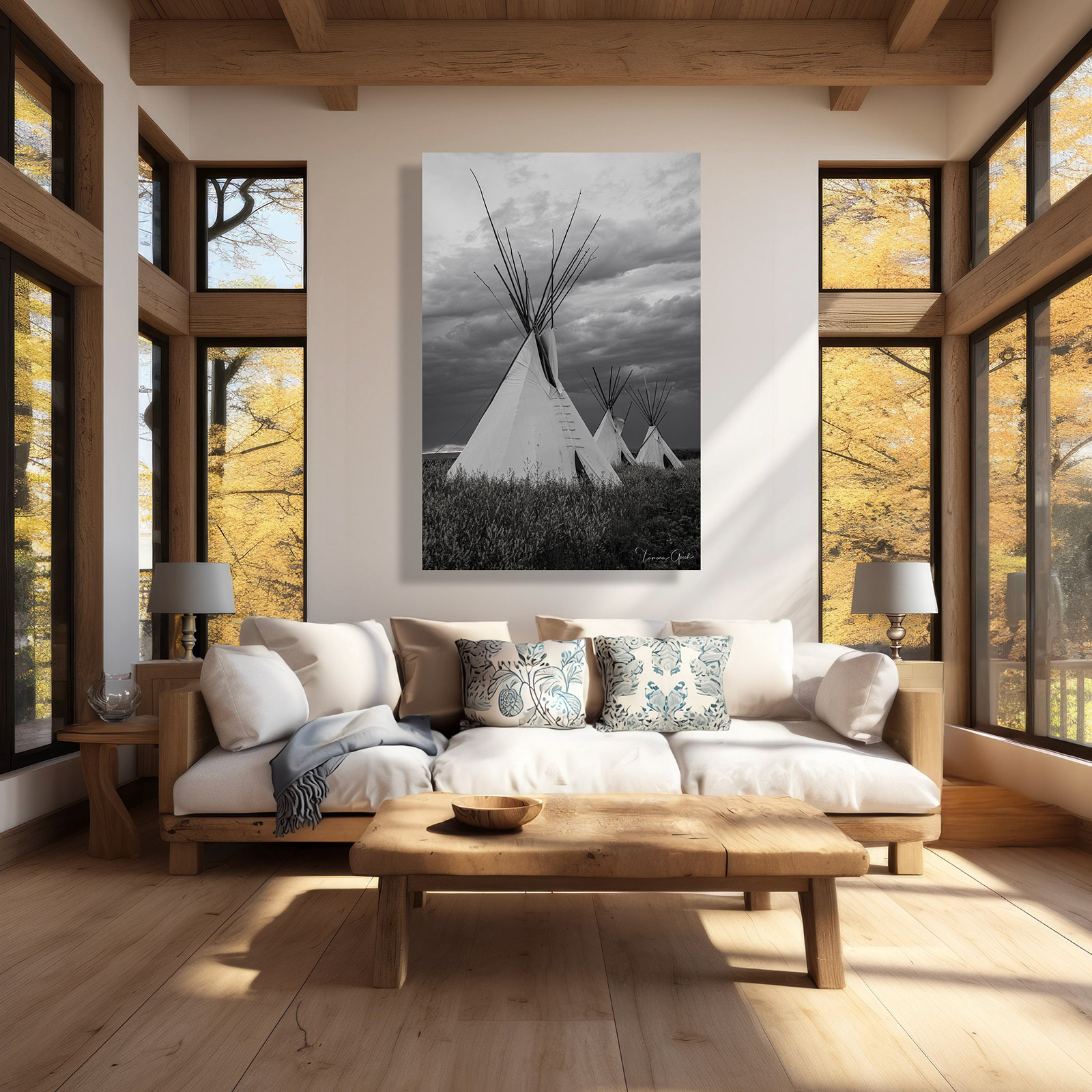 Teepees a black and white fine art print